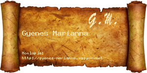 Gyenes Marianna névjegykártya